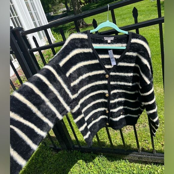 J Crew Striped Brushed Yarn Sweater Lady Jacket NWT - Picture 12 of 14